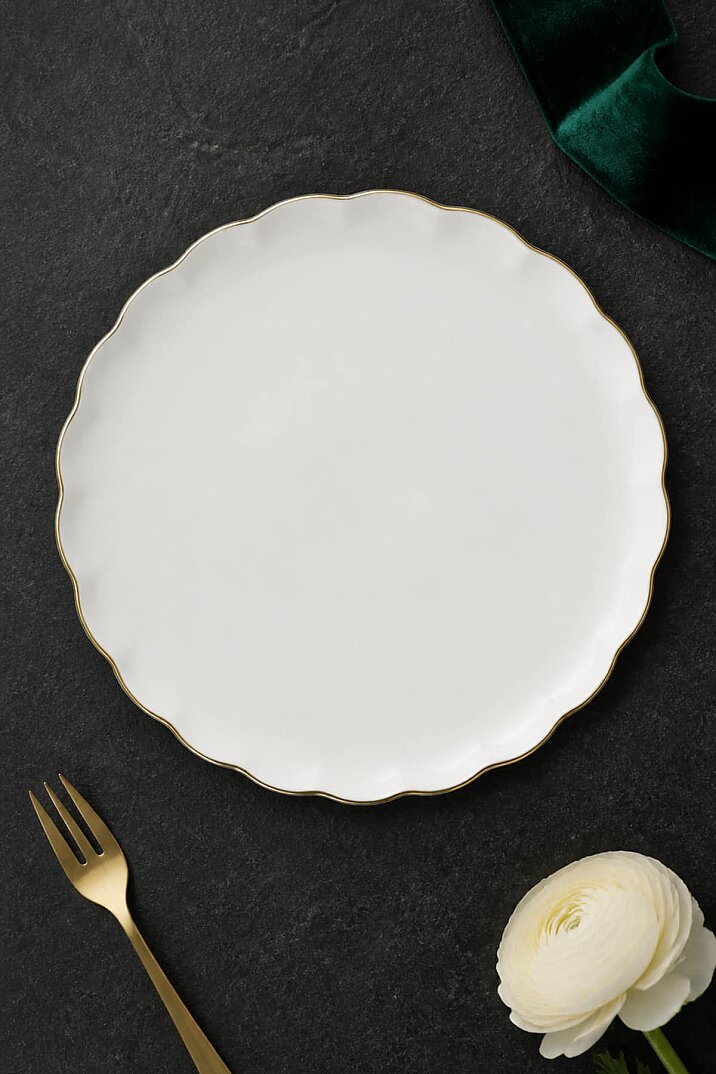Habbe Altın Yaldız 6'lı Porselen Pasta Seti - 1