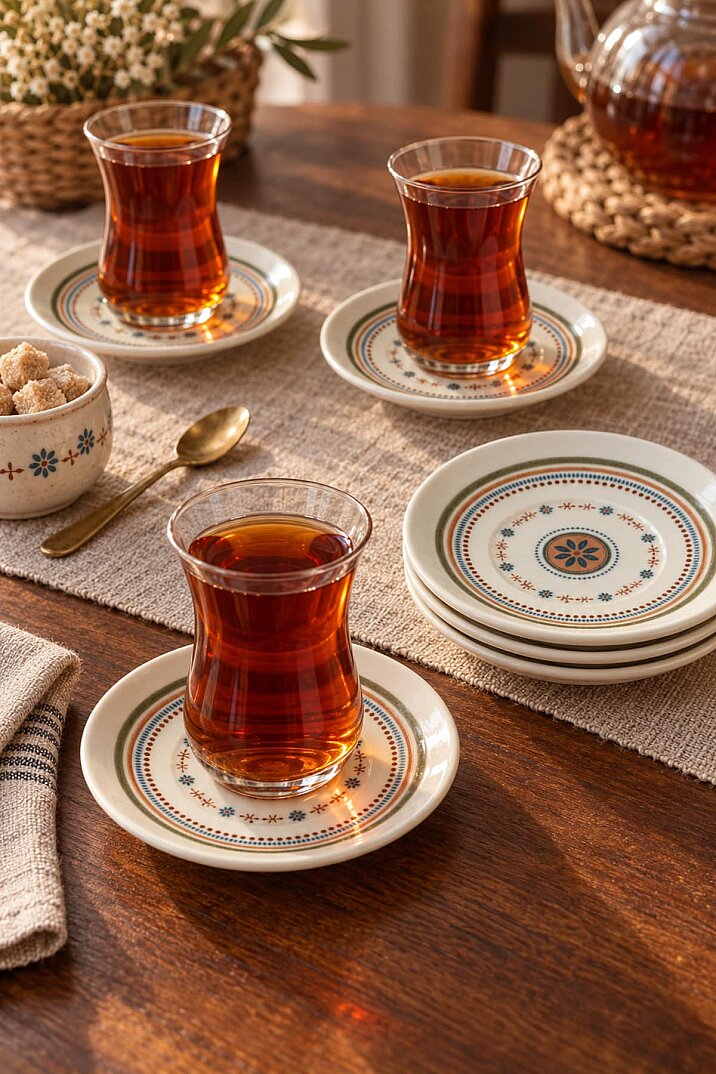 Minel 6'lı Çay Tabağı Seti - 3