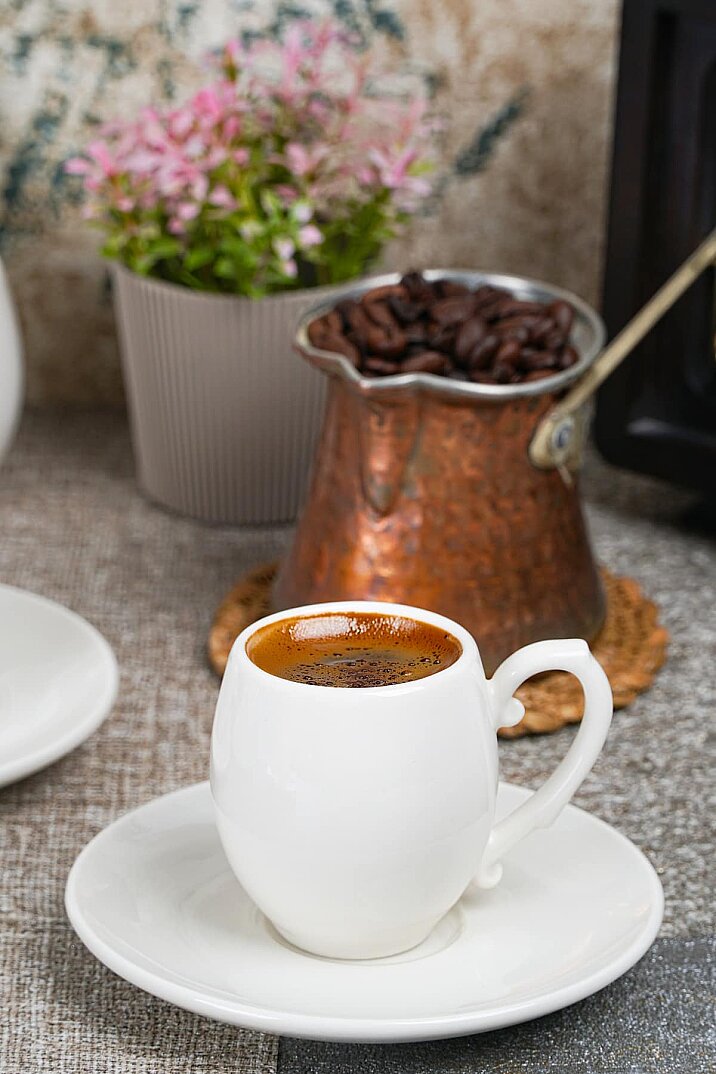 Şira 12 Parça 6 Kişilik Porselen Kahve Fincan Takımı - 5